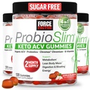 Force Factor ProbioSlim Keto ACV Gummies, Organic Apple Cider Vinegar Gummies med LactoSpore Probiotika og Prebiotika for å støtte Digestion, Metabolisme, & immun helse, 1 Net Carb, Apple Flavor, 360ct