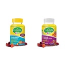 Culturelle Kids Probiotic Gummies for Ages 2+ - Peach-Orange & Mixed Berry Flavors & Daily Probiotic For Kids + Veggie Fiber Gummies (Ages 3+) - 60 Count - Digestiv