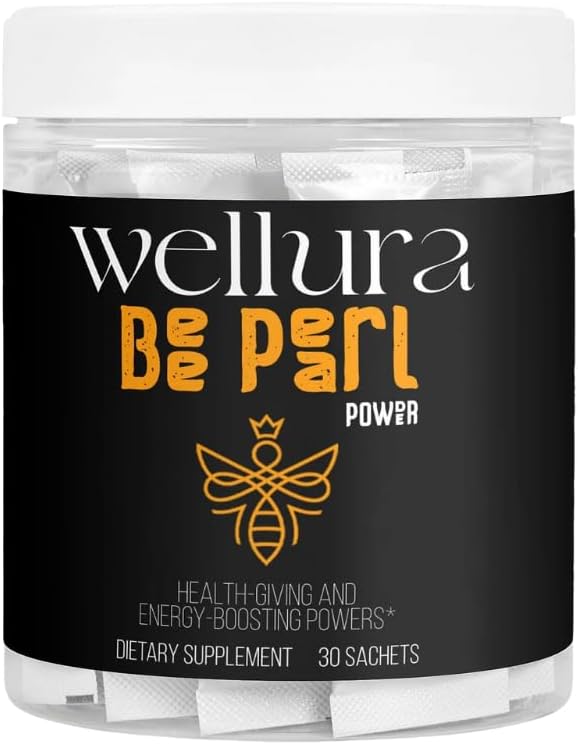 Bee Pearl pulver Supplement, Bee Bread, Royal Jelly, Propolis, 30 Sachets