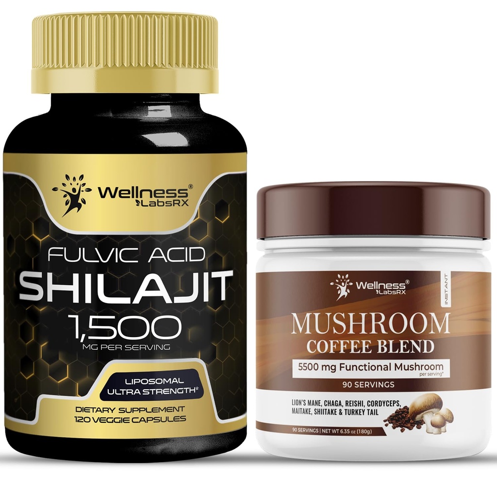 WELLNESS LABSRX Shilajit ren Himalaya Capsules 15.000 mg - Mushroom Coffee Blend