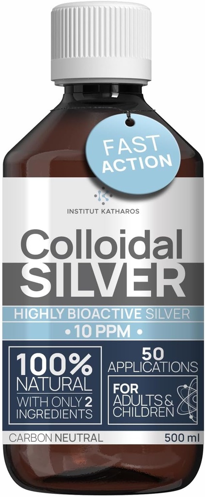 Kolloidalt sølv væske 8 fl oz 10 PPM - Bioactive hydrosol sølv vann - Naturlig immunforsvar Nano Sol Supplement løsning - kvalitet ioniske mineraler - organisk strukturert sølv