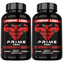 Prime Labs Testosteron Supplement for menn (2-Pack) - Stamina, utholdenhet, energi og styrke - Testosteron Booster & Workout Supplement for menn - 120 Caplets