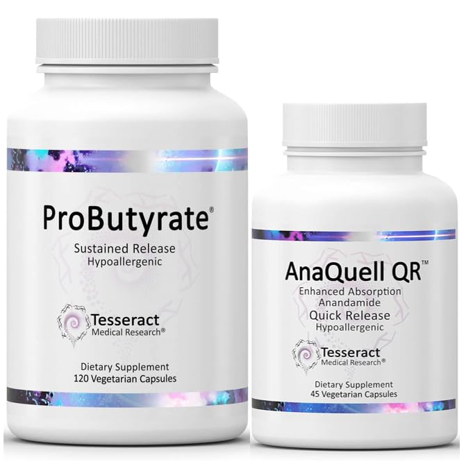 Tesseract Medical Research ProButyrate Gut Helse Supplement, Butyric Acid Complex & AnaQuell QR, Stress Relief & Mood Support Supplement