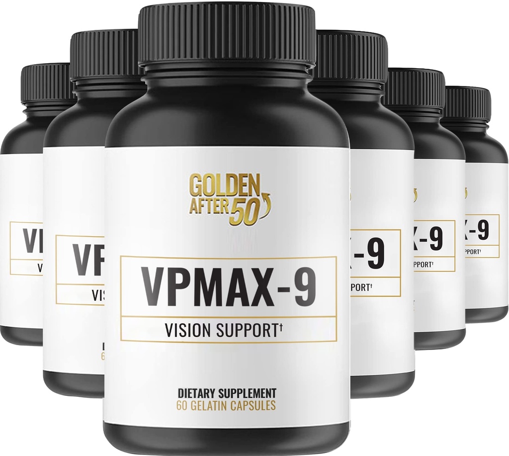 Golden Etter 50 VpMax-9 - Sight Care og Antioksidant Supplement med øyevitaminer, lutein, Lycopen og Bilbær ekstrakt - 6 flasker