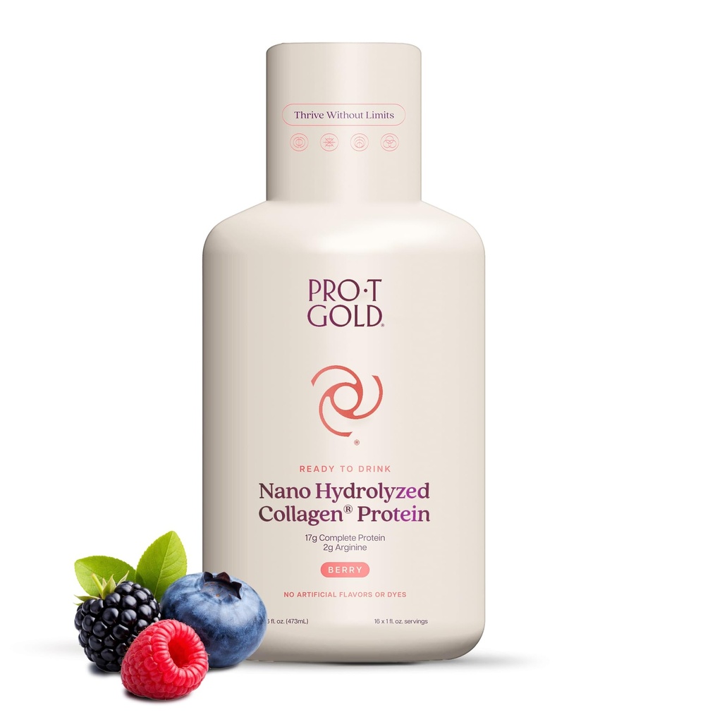 ProT GOLD Berry Sukker Gratis flytende protein Shot - 16oz Anti Aging. Bevis for å øke immuniteten. Formel Stolt av 4000+ medisinske fasiliteter for komplett proteinnæring og proven 2X raskere healing