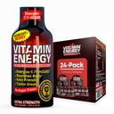 Vitamin energi trening + ekstra styrke energi Shot Berry 24 Pack, 260 mg naturlig kaffe, pre-arbeid, B-vitaminer, mineraler, utholdenhet og ytelse, null sukker, glutenfri, Vegan, 1,93 fl oz