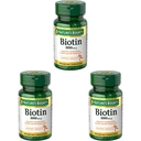 Naturens Bounty Biotin, vitamin Supplement, støtter metabolisme for cellulært energi og sunt hår, hud og negler, 1000 mcg, 100 tabletter (pakke med 3)