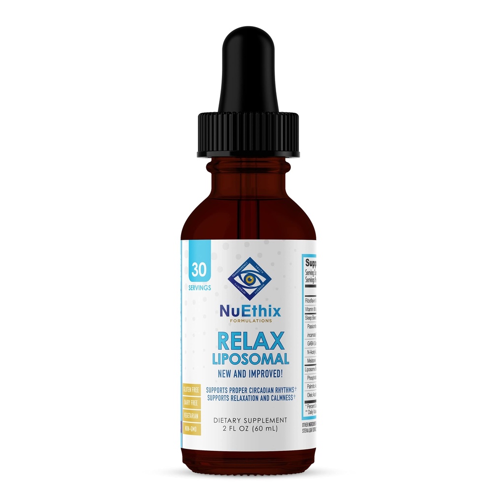 NuEthix Formler Relax Liposomal Supplement Formula for å støtte avslapning og ro, 2 Fluid Ounces, 30 Services