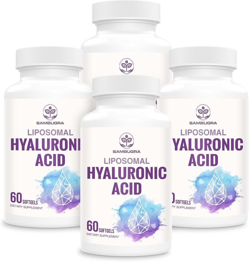 Liposomal hyaluronsyre 1000mg, høy biotilgjengelighetHyaluronsyrekapsler, kosttilskudd støtte hud og ben, 240 kapsler (pakke med 4)