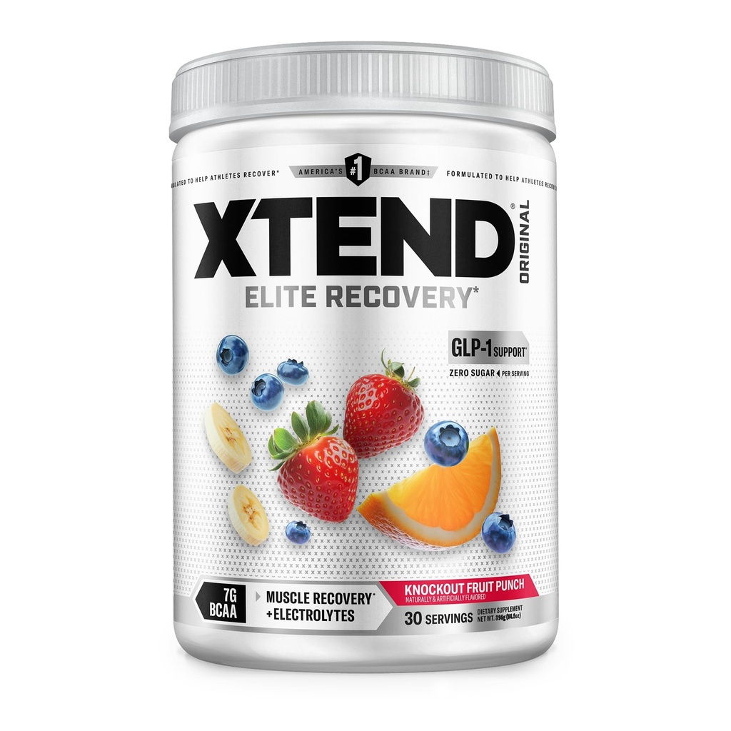Xtend Original BCAA pulver 7g BCAA og 2,5g L-Glutamine, sukker gratis post trening muskel gjenoppretting drikke med Aminosyrer for menn og kvinner, 30 serveringer