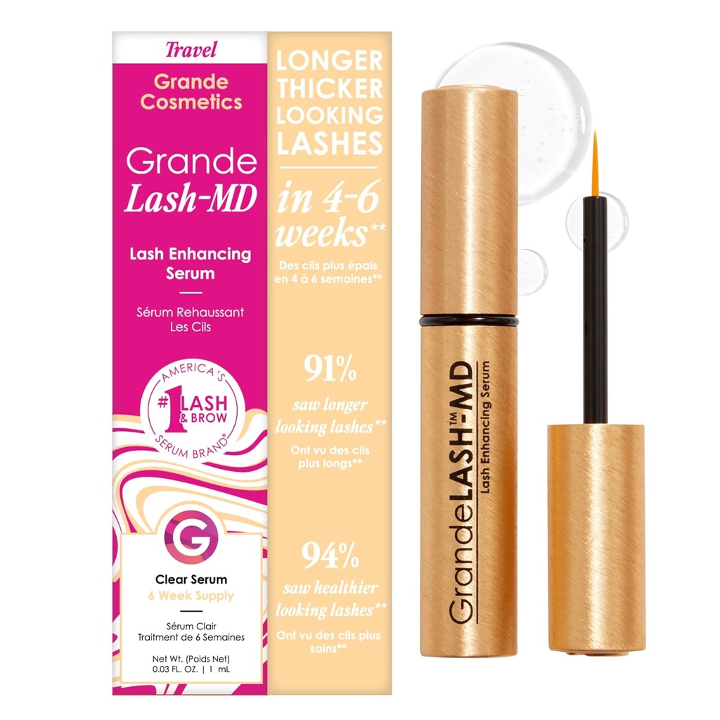 Grande Cosmetics GrandeLASH-MD Lash Enhancing Serum - Peptide & Vitamin Infundert Formula for Longer, Thicker, Fullere Looking Lashes - oftalmolog Testet, Cruelty-Free