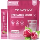 Venture Pal Sukker Gratis Elektrolyte pulver pakker - flytende daglig IV drikke blanding for rask hydrasjon og fest utvinning | 5 vitaminer og 7 elektrolyter | keto vennlig | Ikke-GMO | Certified Vegansk | 16 Sticks
