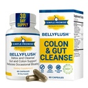 BellyFlush - Gentle Colon & Gut Cleanse Supplement med Melk Thistle & Bentonite Clay - støtter glutensyre, Debloat, Digestive Detox & Flushing - 60 kapsler
