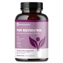 Pure Resveratrol Supplement - Ekstra styrke 600mg Trans-Resveratrol Per Serve - for hjerte, kognitiv, immun helse støtte - Renset og biotilgjengelig - 60 Vegan Caps