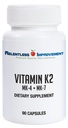 Naturlig vitamin K2 MK4 Plus vitamin K2 MK7 høy potens 15 000mcg MK-4 + 60mcg MK-7 støtter bein og arterial helse vegi-kapsler soya-fri