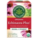Tradisjonelle medisiner Organic Echinacea Plus med Spearmint Herbal Te, fremmer immunfunksjon, (pakke med 1) - 16 Teposer
