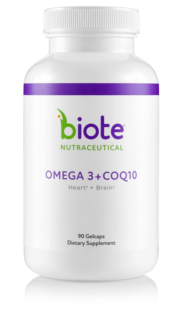 Biote Nutraceuticals - Omega 3 + CoQ10 - hjerte + hjerne (90 Gel caps)