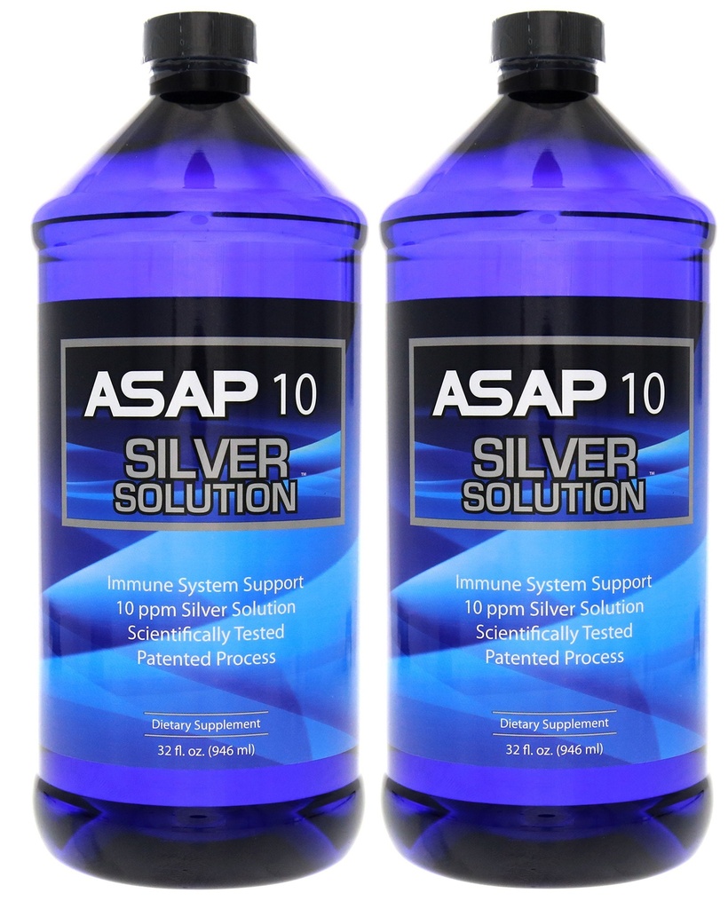 American Biotech Labs ASAP 10 PPM Silver Sol Immune System Support ® 2 Pakke med 32 Oz Totalling 64 Oz