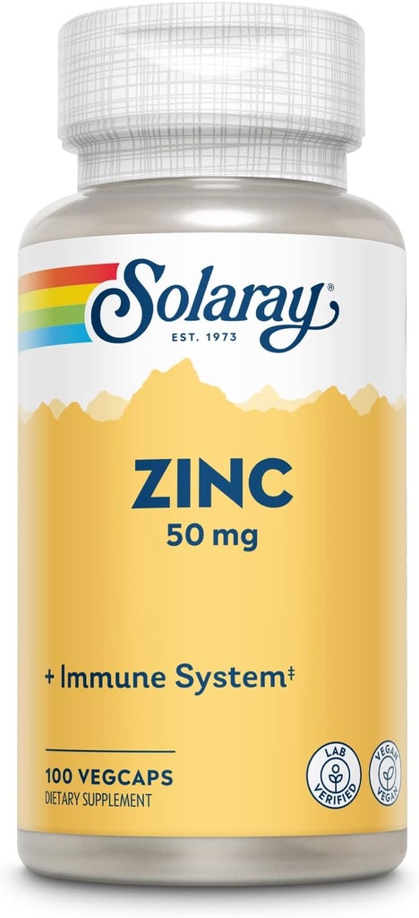 Sink 50mg Solaray 100 Veg Cap - Pakke med 3