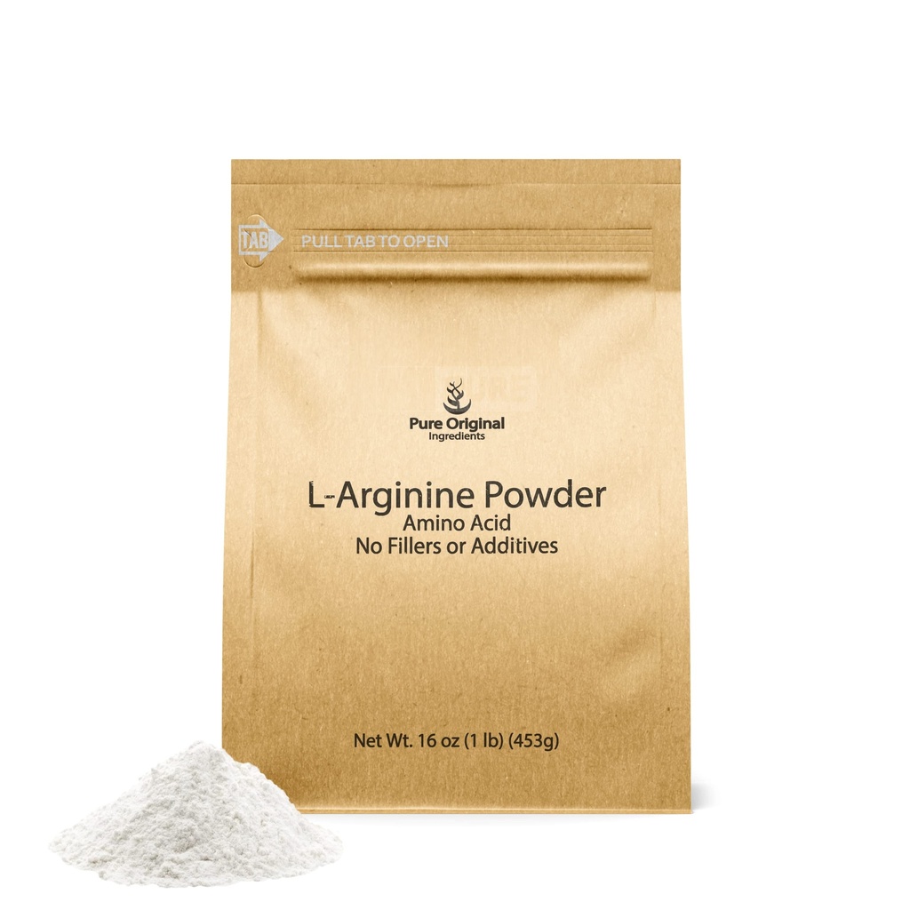 PURE ORIGINAL INGREDIENTS L-argininpulver (1 lb) Aminosyre, ingen fyllstoffer, kosttilskudd
