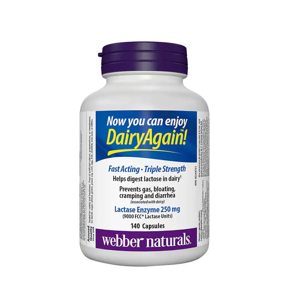 Webber Naturals Lactase Enzyme ekstra styrke 140 kapsler