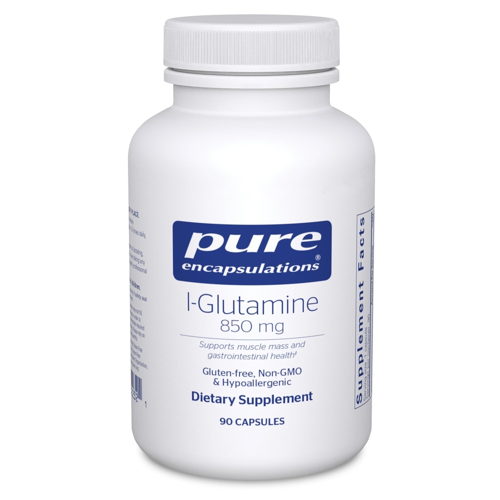 Ren innkapslinger L-Glutamin 850 mg | Supplement for immun- og digestiv støtte, Gut helse- og lindringsreparasjon, metabolismeforsterkning og muskelstøtte* 90 kapsler
