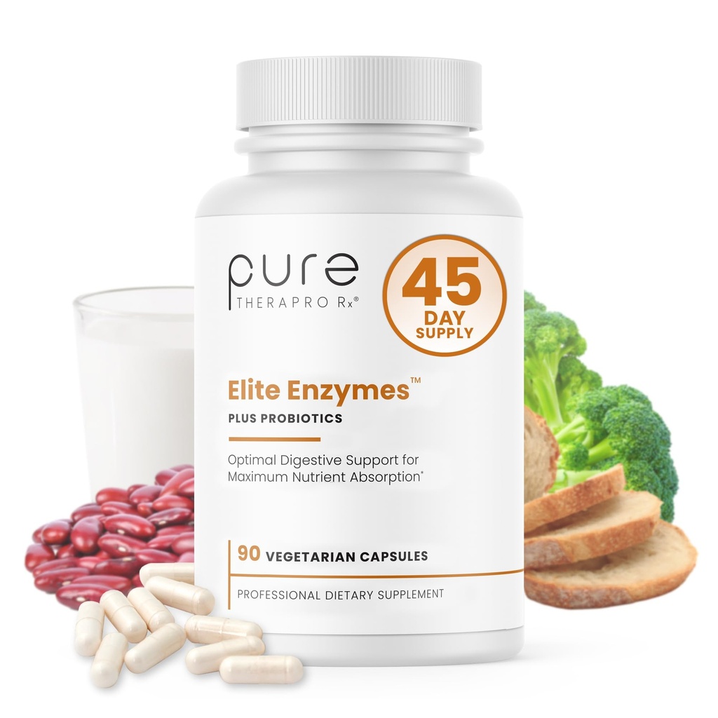 Ren Therapro Rx Elite Enzymes Extra styrke Digestive Enzymer Supplement for kvinner og menn, 90 Vegan Capsules
