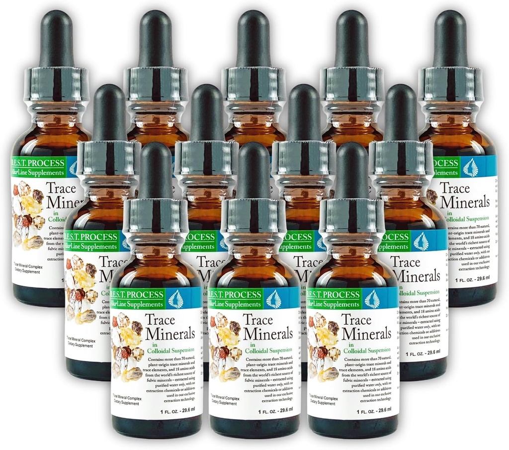 Morter Trace Minerals i kolloidal suspensjon (12 Pack) Morter HealthSystem Beste prosess Alkaline — Nærende Dense Trace Elements, Fulvic Minerals & Aminosyrer