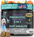 Googipet Probiotika for hunder Digestiv Helse - Prebiotika og probiotika Chews for hunder Gut Helse + Digestive Enzymes - Hundeprobiotika for Yeast Itchy Skin Itchy Ears w/Papaya, Pumpkin, & Fiber