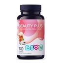 LIVS Beauty Plus Gummy vitaminer - Biotin Gummier for hår, hud og negler | Naturlig, Glutenfri, Ikke-GMO Beauty Supplement med vitamin A, C, E, B12, D3, sink & mer - Krem Soda Flavor - 60 Ct