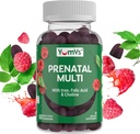 YumVs Prenatal Gummies for kvinner - Prenatal Vitaminer for kvinner med folsyre, jern og kolin - Vegetarian & Kosher Graviditet vitaminer - Kvinners Prenatal Multivitamin med A C D3 E B6 B12 (60 greve)