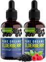 Organic Elderberry Syrup, 60 dagers forsyning, svart flytende dråper for immunstøtte, Sambucus Elderberry Syrup - flytende ekstrakt dråper for barn og voksne - ekstra styrke (2 pakke)