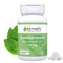 EZ Melts Oppløselig KSM-66 Ashwagandha, 300 mg, sukkerfri, stress, søvn og Mood Support Supplement, 30-dagers forsyning, Peppermint Chill-Flavor - 1 pakke