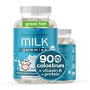 Kolostrum Gummies for barn Eldre | Colostrum Melk Protein Gummies med vitamin B kompleks | Sukker Gratis 60 ct