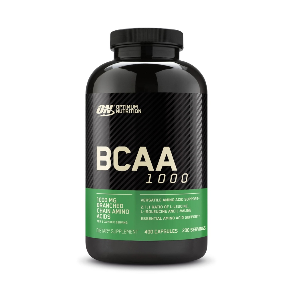 Optimum Ernæring Instantized BCAA Kapsler, Keto vennlig grened kjede essensielle aminosyrer, 1000mg, 400 greve
