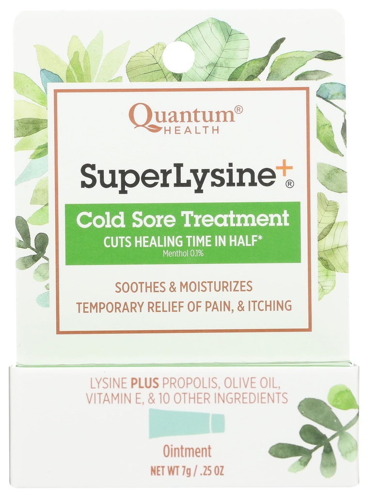 Quantum SuperLysine + kalde sore behandling Ointment |Lever smerte, brenning, og iching |Cuts healing tid i halv | 0,25 Ounce