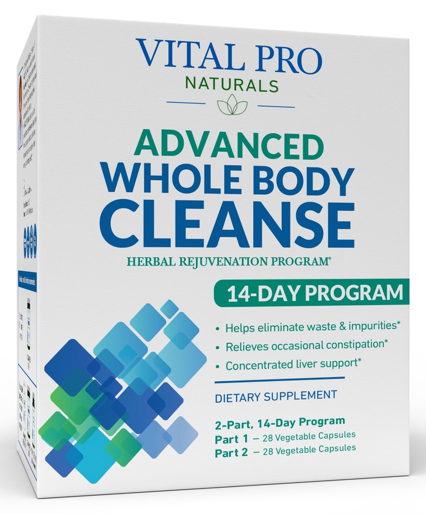 Vital Pro Naturals - Avansert hele kroppen renser med Melk Thistle, Magnesium, Kapp Aloe, og urter for anledningssvakhet og sunn eliminering, 2-dels 14 dagers sett, 56 kapsler