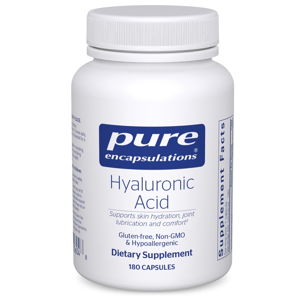 Ren innkapslinger Hyaluronsyre - for hudhydrasjon, felles lubrisering og felles helse* - effektiv absorpsjon - Glutenfri - Vegan & ikke-GMO - 180 kapsler