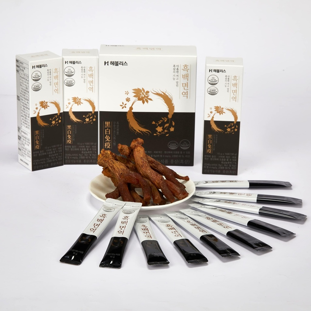 [HEBLIS] Korean Black Ginseng og Hvit Platycodon, Asian Panax Ginseng Extract, Energitilskudd, Immunsupport, Ginseng Honning Sticks
