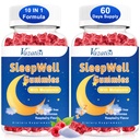 Sove Gummies for voksne og barn - Sugar Free Melatonin Gummies med magnesium, L-Theanine, Vitamin B12, Vegansk - Bringebær Flavored, 120 Cts