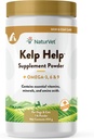 NaturVet Kelp Hjelp Plus Omega Hud og Coat Supplement for hunder og katter, pulver, laget i USA med globalt kilde ingredienser 1 pund