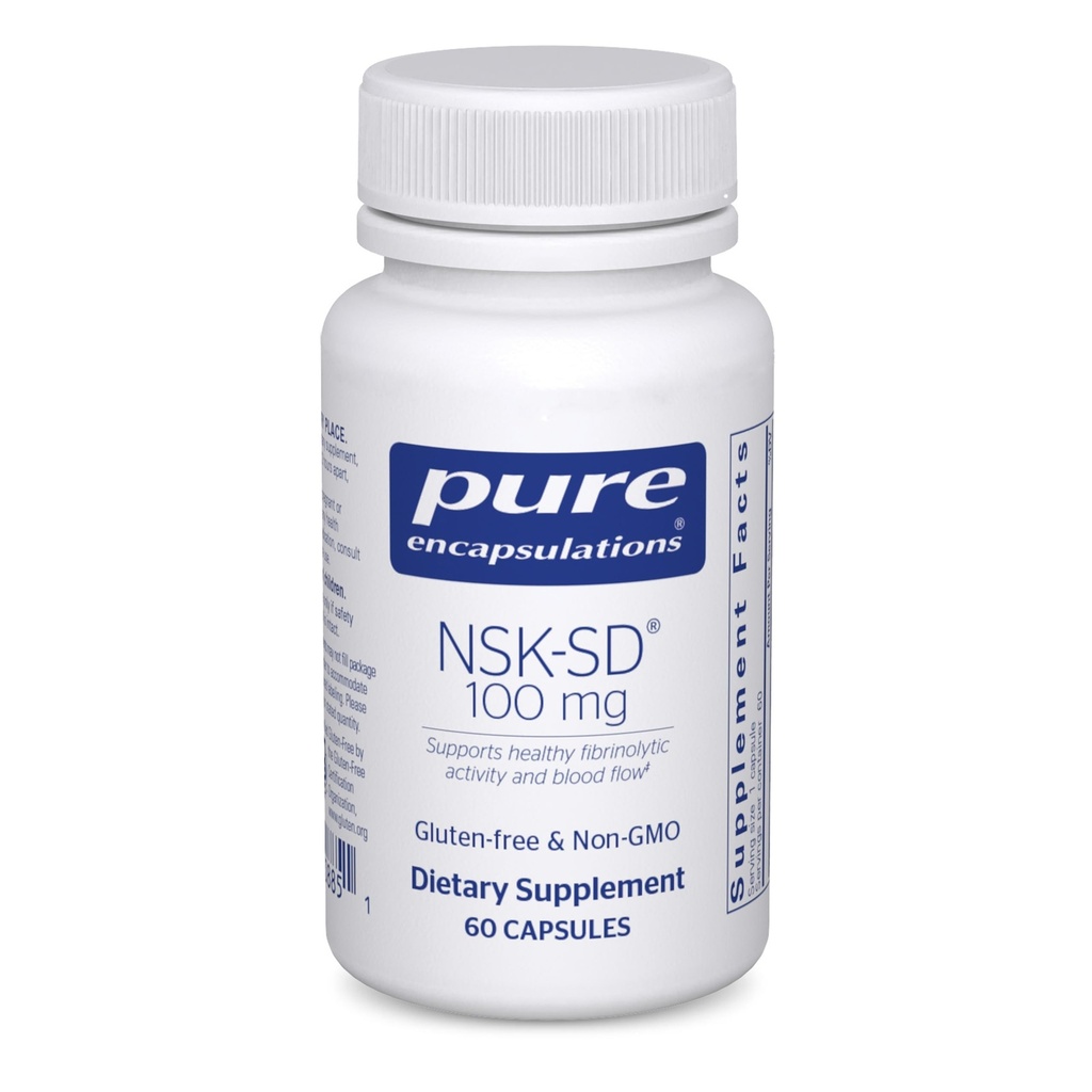 Rene kapsler NSK-SD - 100 mg natokinase - for normal blodsirkulasjon - støtter Fibrinolytisk aktivitet* - Glutenfri og ikke-GMO - 60 kapsler
