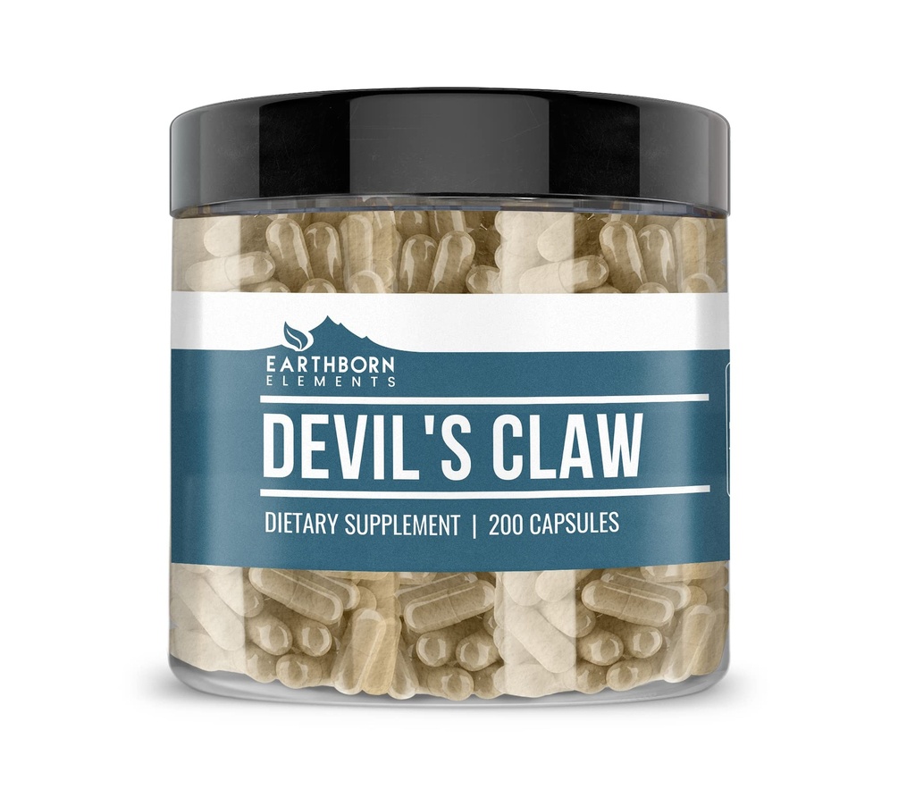 Earthborn Elements Devil's Claw Extract 200 kapsler, ren og ufortynnet, Ingen tilsetningsmidler