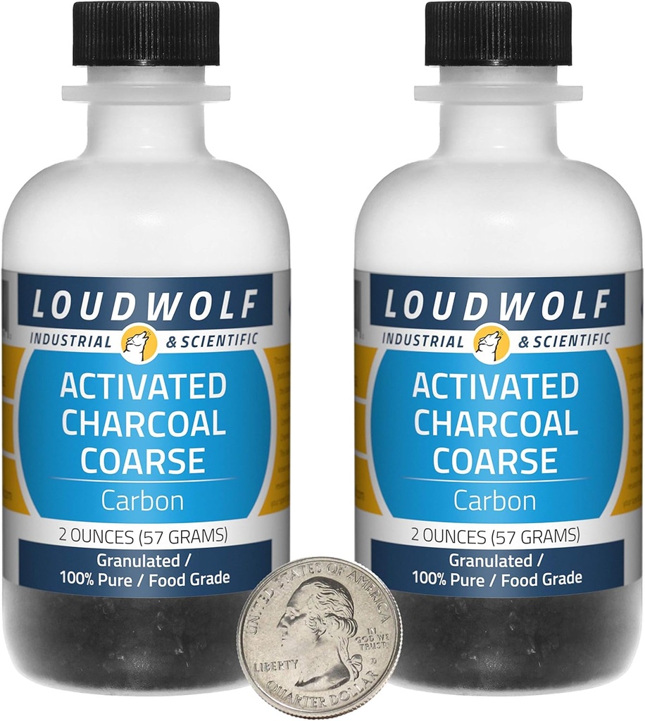 Aktivert Charcoal / 4 Ounces i 2 flasker / 100% ren mat Grade / Granules