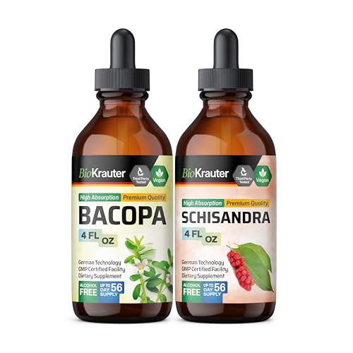 BIO KRAUTER Bacopa Tinktur 4 Fl. Oz. & Schisandra Tinktur 4 Fl. Oz.
