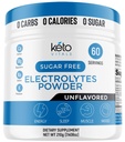 Keto Vitals Unflavored Electrolyte pulver | Keto-vennlige elektrolyter med kalium, magnesium, natrium, kalsium | Keto elektrolyter Supplerende Drink Blande | Sukkerfri, null kalorier, null karbohydrater
