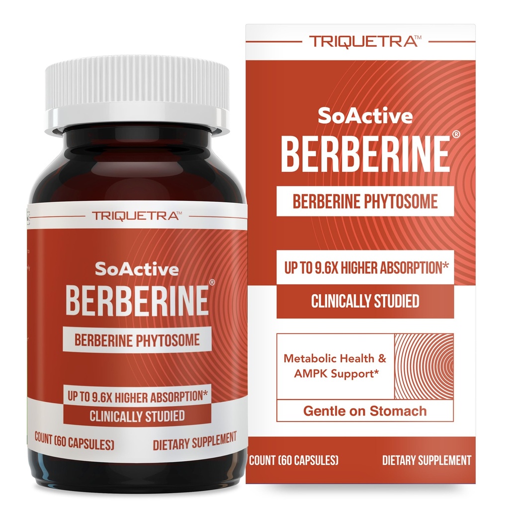 SoActive Berberine 550mg: 9,6X høyere absorpsjon, klinisk studert, optimalisert fytosom | støtter metabolisme og AMPK aktivering | Ikke-GMO, soya-fri | klinisk validert dose | 60 serveringer