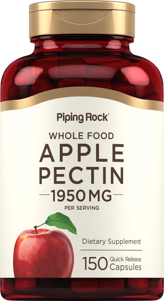 Piping Rock Apple Pectin Capsules | 1950 mg | 150 piller | kosttilskudd | Ikke-GMO, Glutenfri