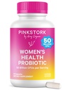 Pink Stork Kvinners helse Probiotika, 50 milliarder CFU | klinisk studerte probiotika | Vaginal, Gut, Mood, & Hormon Balance | Yeast & Odor Support | Probiotiske og prebiotiske blanding | 30 Vegan Kapsler